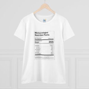 Meteorologist Nutrition Facts Women's T-Shirt (Midweight Cotton, White)