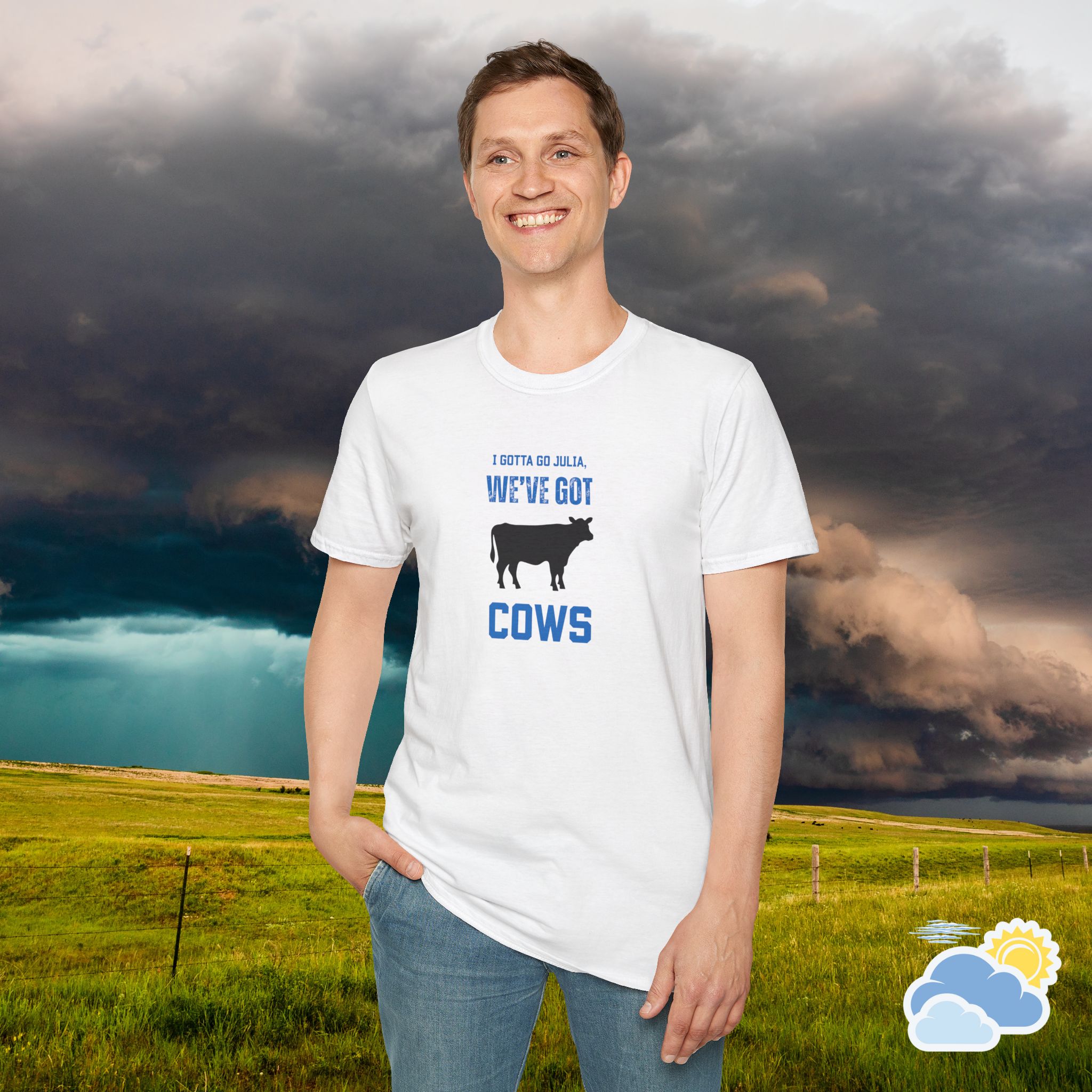 We’ve Got Cows Unisex T-Shirt (Softstyle, White) - Image 4