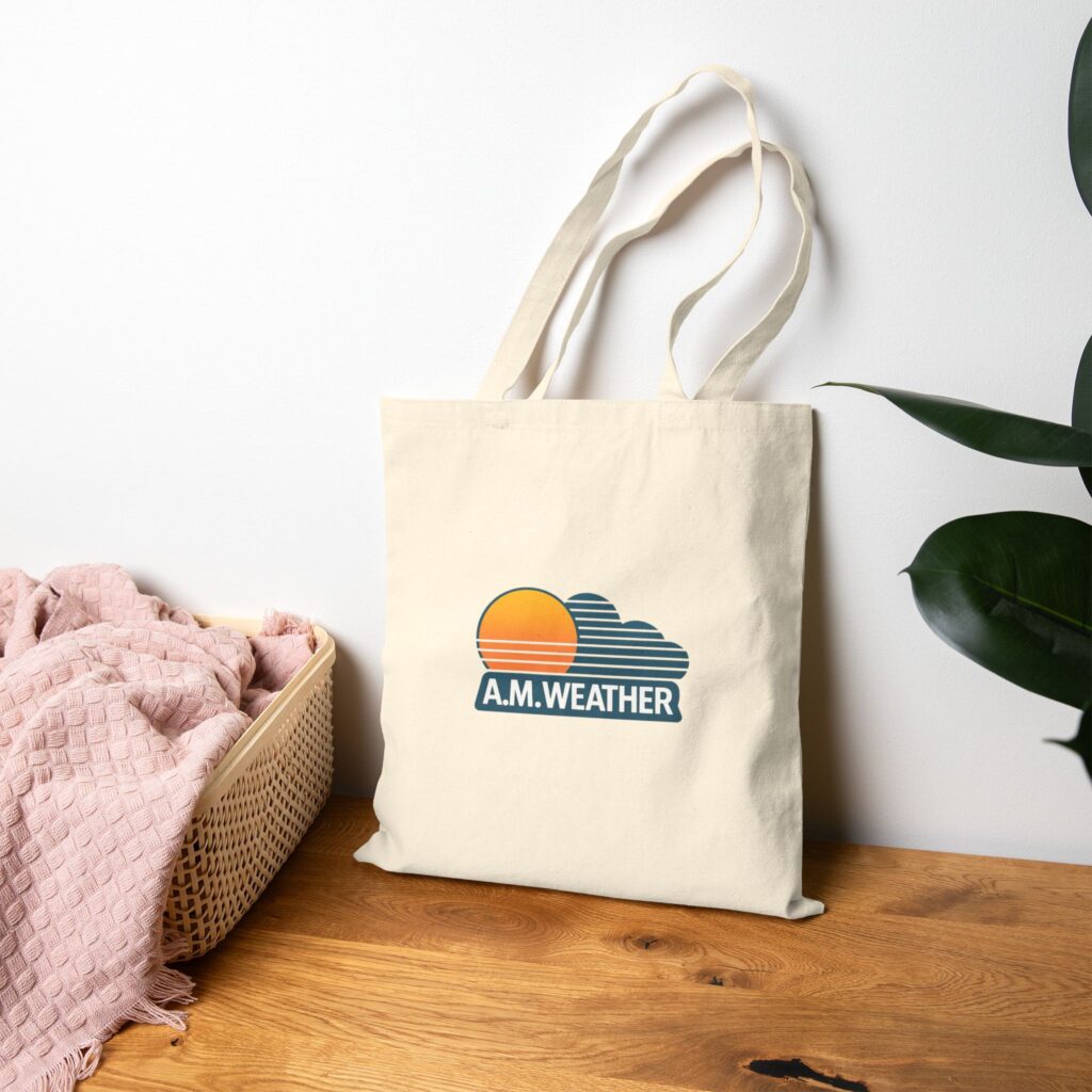 AM Weather Reusable Tote Bag - Natural