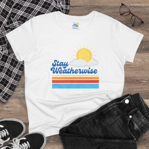Stay Weatherwise Women's T-Shirt (Midweight Cotton, White) - Image 3