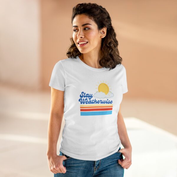 Stay Weatherwise Women's T-Shirt (Midweight Cotton, White) - Image 1