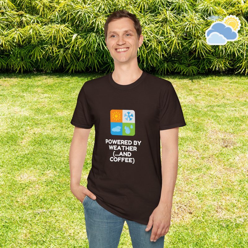 Powered By Weather and Coffee Unisex T-Shirt (Softstyle)