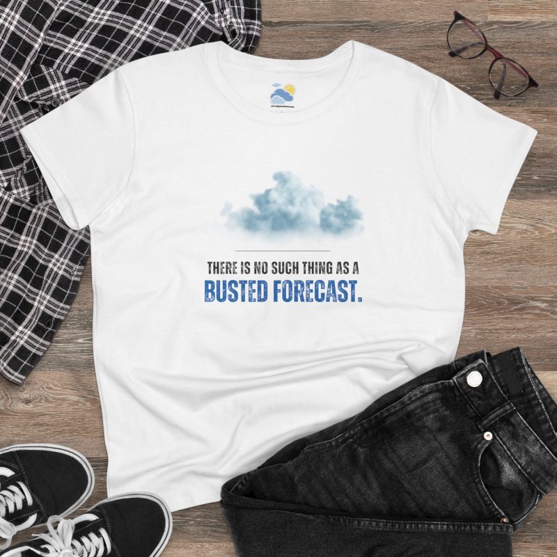 There's No Such Thing As a Busted Forecast Women's T-Shirt (Midweight Cotton, White)