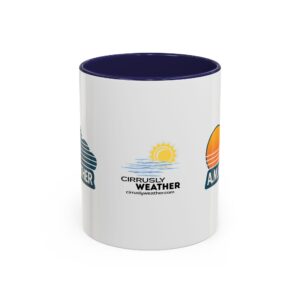 AM Weather Retro TV Logo Coffee Mug - White/Navy - Image 3