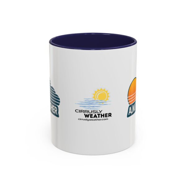 AM Weather Retro TV Logo Coffee Mug - White/Navy - Image 3