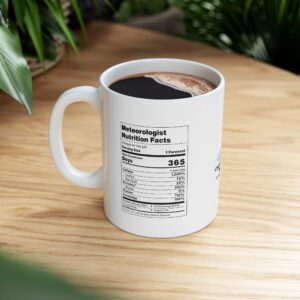 Meteorologist Nutrition Facts Mug - Ceramic, White