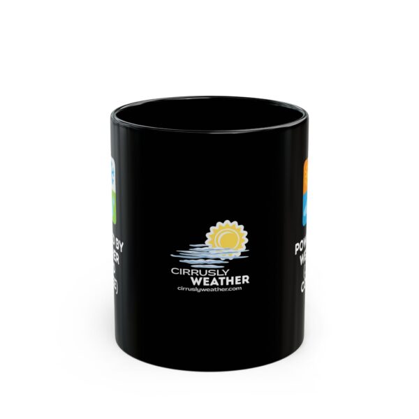 Powered by Weather & Coffee Ceramic Mug - Black - Image 2