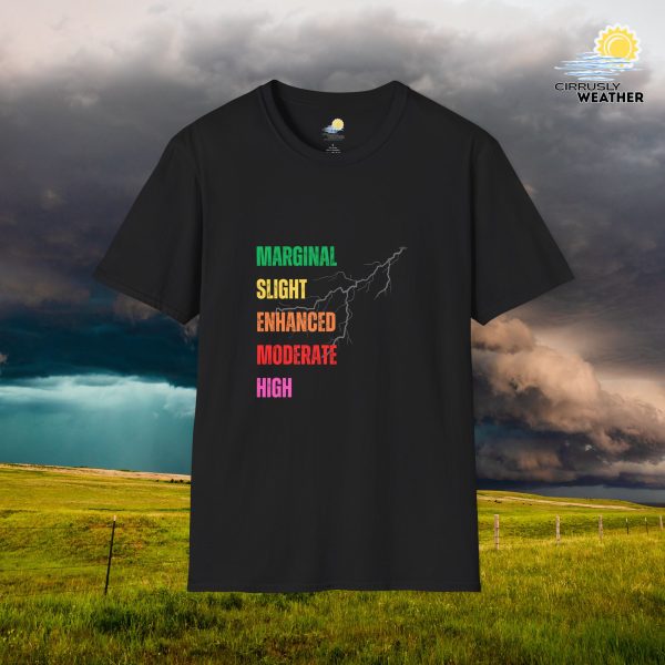 SPC Convective Outlook Scale Unisex T-Shirt (Softstyle), Black