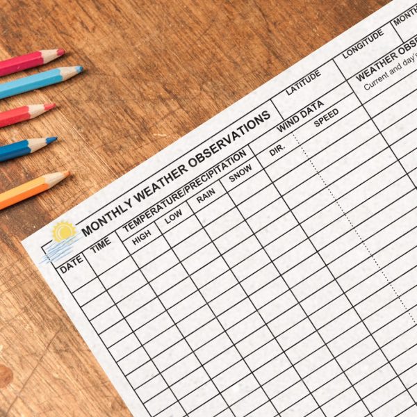 Cirrusly Weather Monthly Weather Observation Forms (Printable)