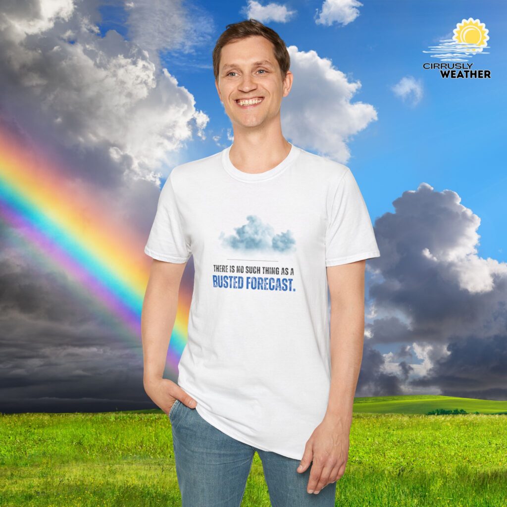There’s No Such Thing As a Busted Forecast Unisex T-Shirt (Softstyle), White