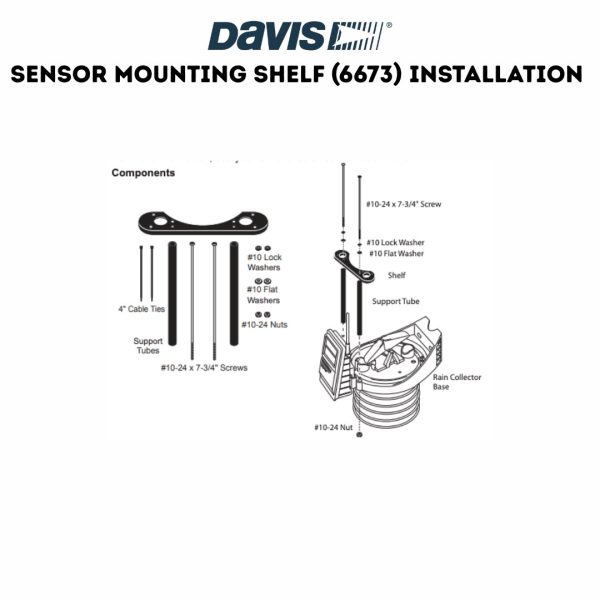 Davis Sensor Mounting Shelf (6673) Installation Diagram