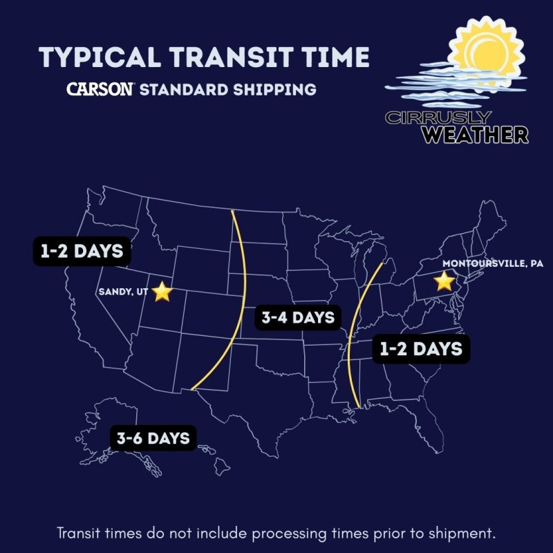 Carson typical transit times