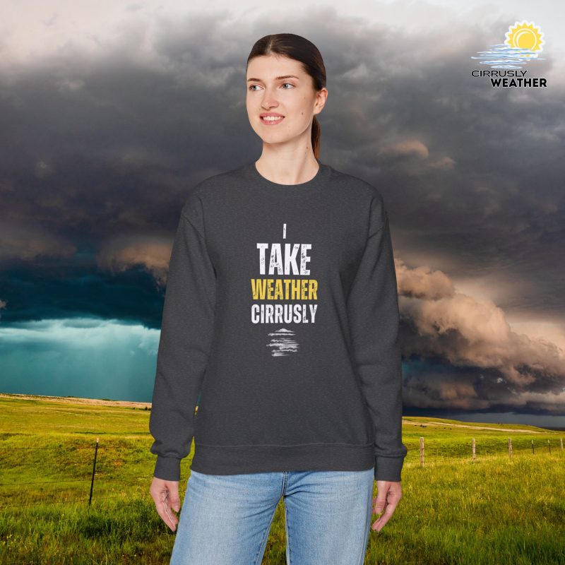 I Take Weather Cirrusly Sweatshirt, Dark Heather