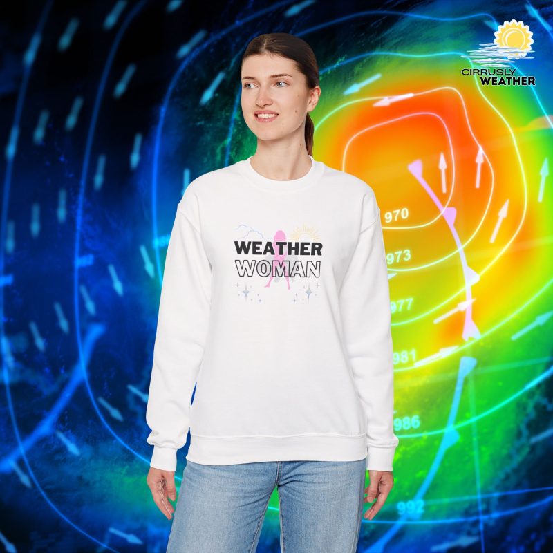 Weather Woman Crewneck Sweatshirt, White