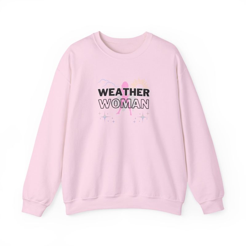 Weather Woman Crewneck Sweatshirt, Light Pink