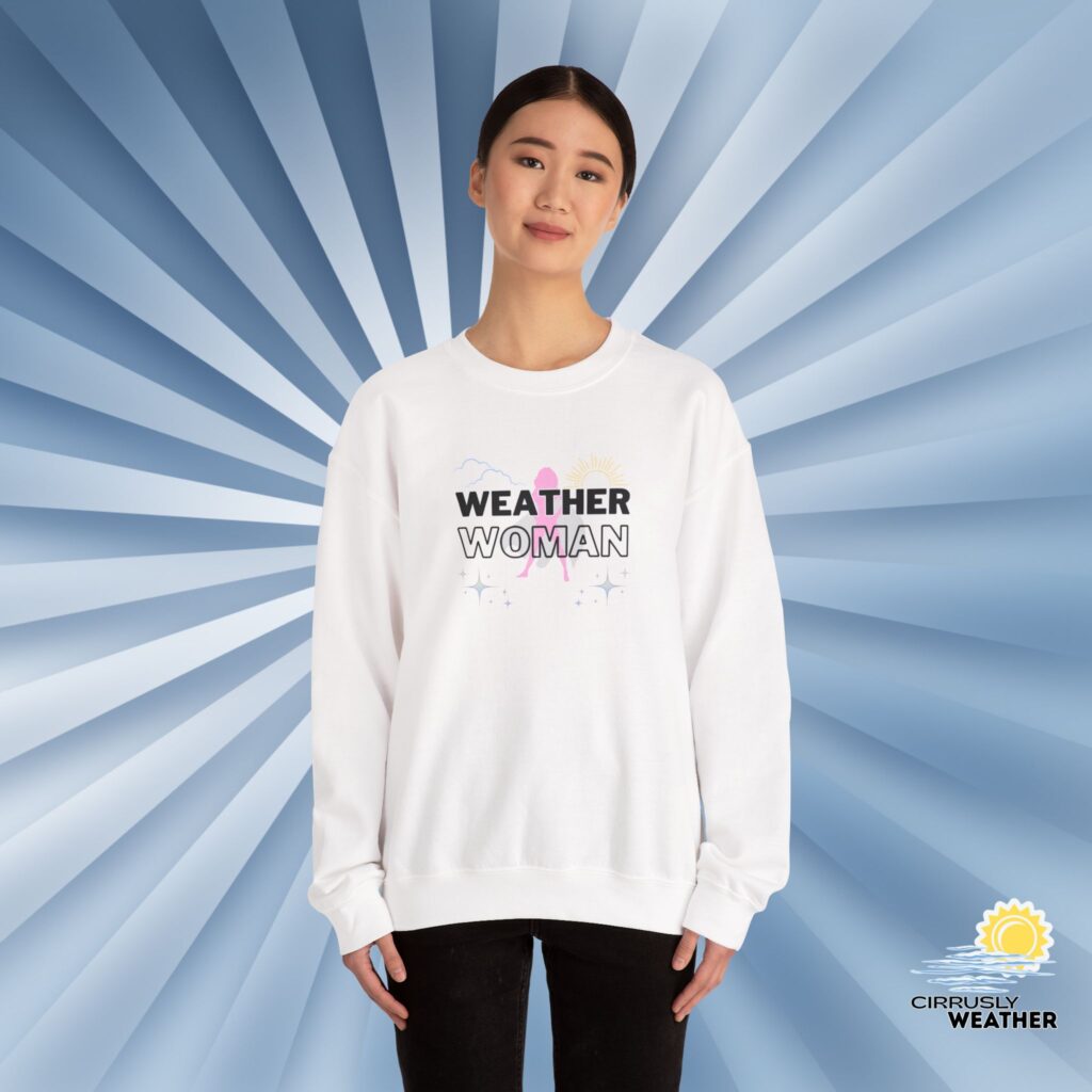 Weather Woman Crewneck Sweatshirt, White