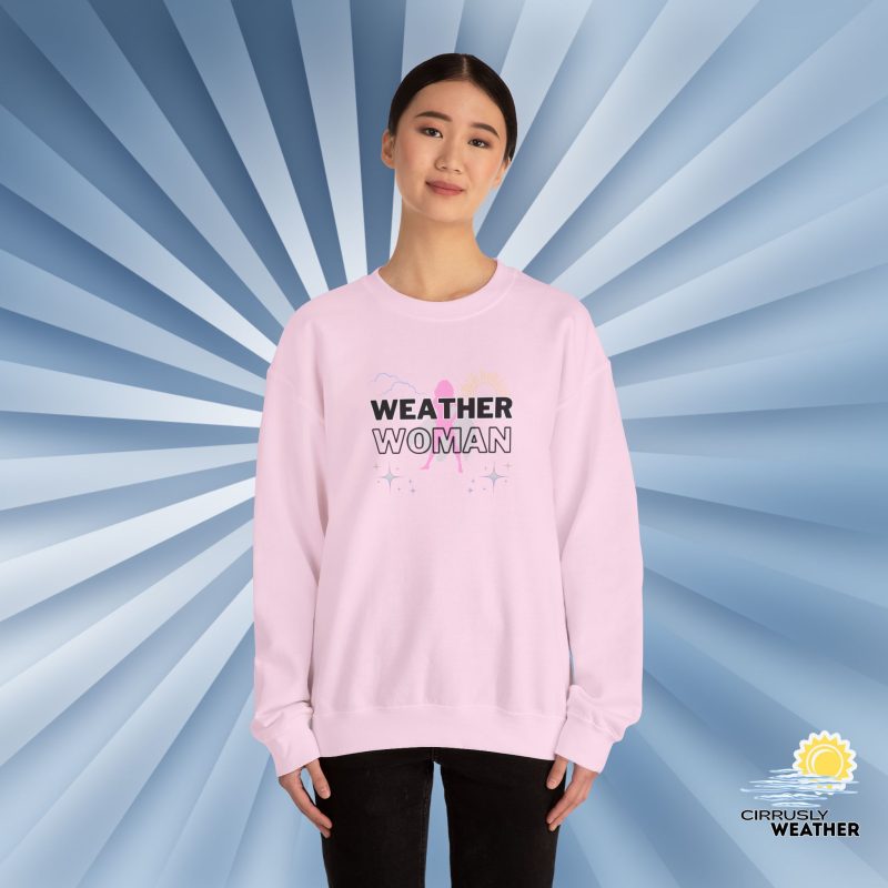 Weather Woman Crewneck Sweatshirt, Light Pink