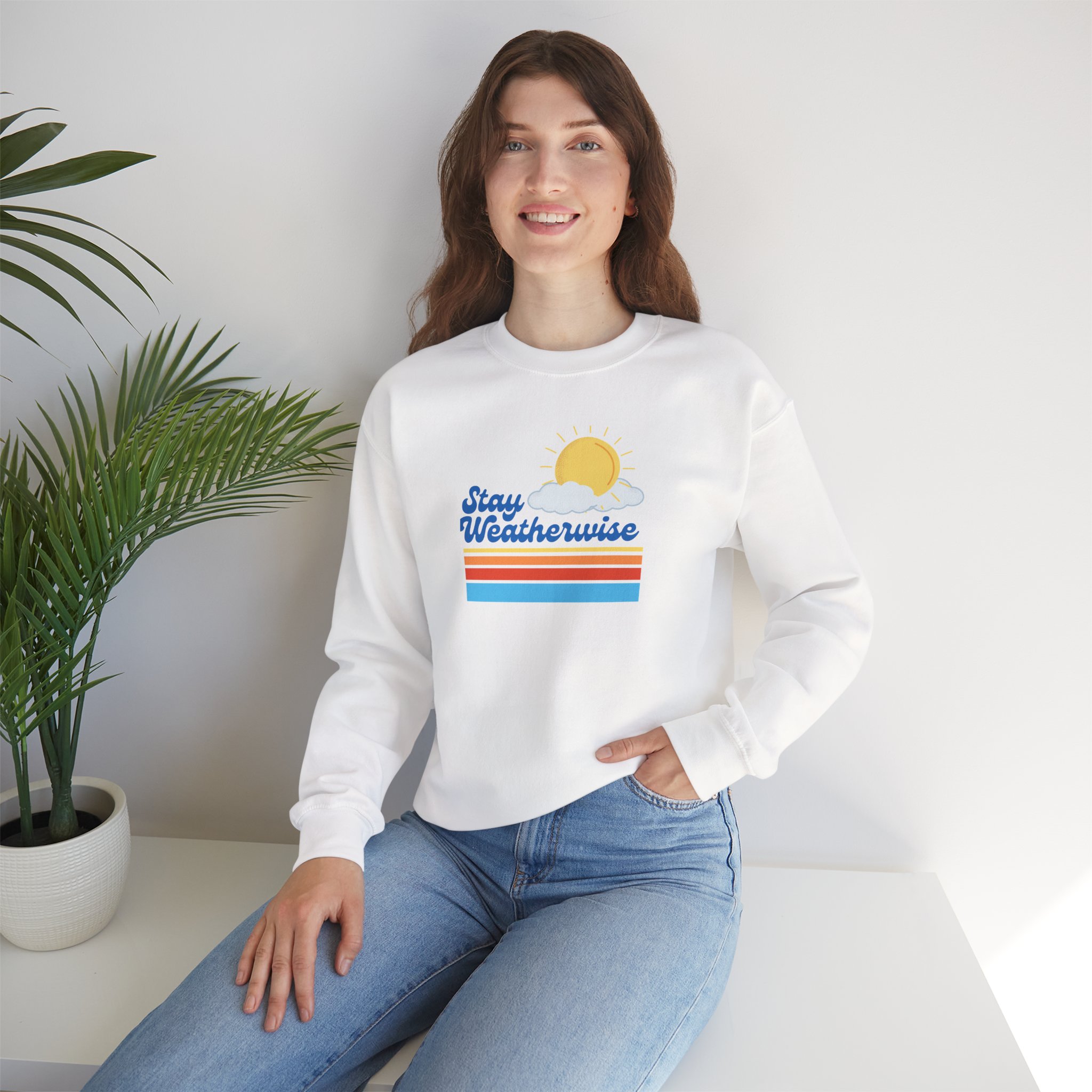 Stay Weatherwise Crewneck Sweatshirt, White