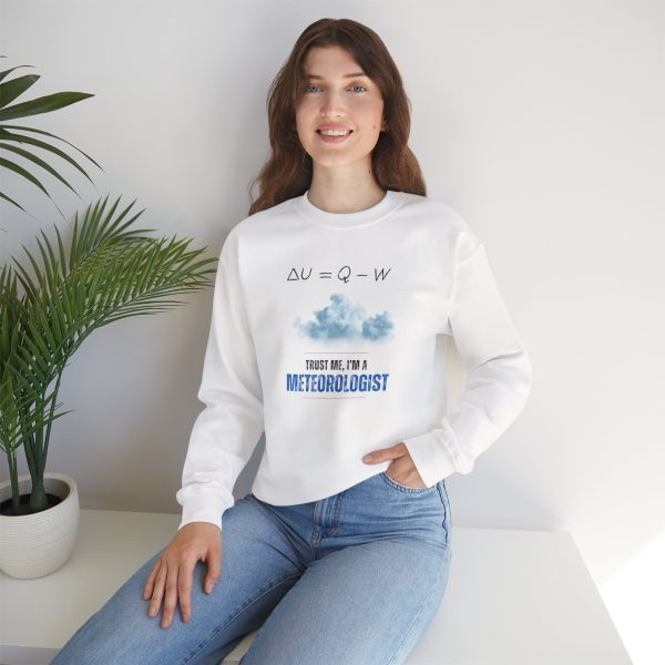 Trust Me I'm a Meteorologist Crewneck Sweatshirt, White