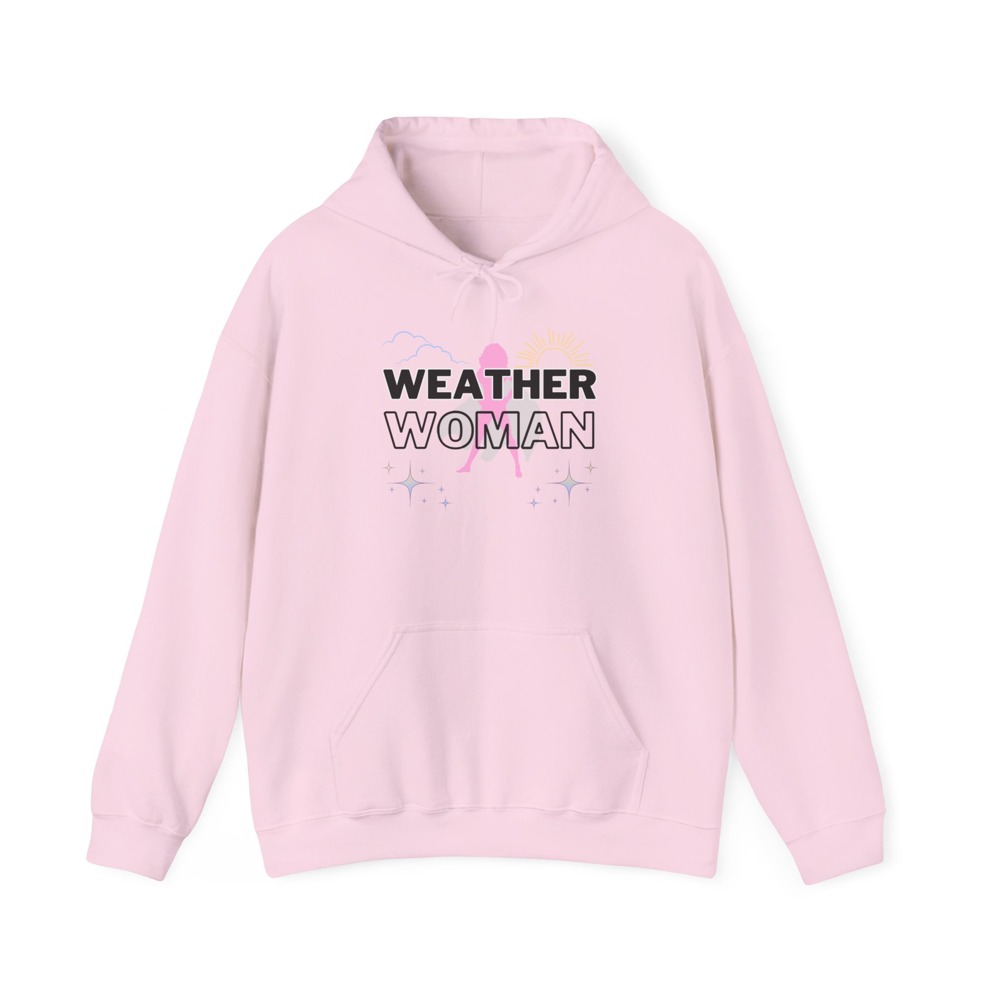 Weather Woman Hoodie, Light Pink