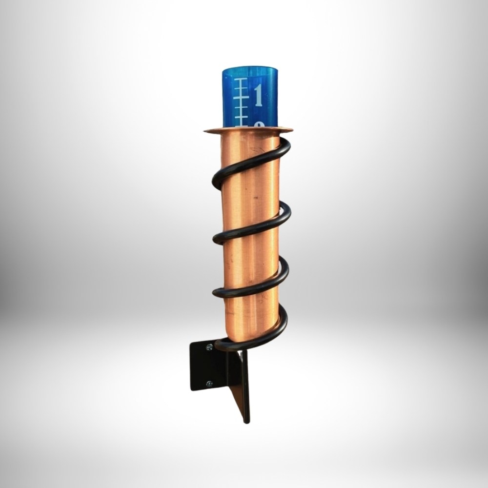 World's Coolest Solid Copper Post or Fence Mount Rain Gauge - Image 2