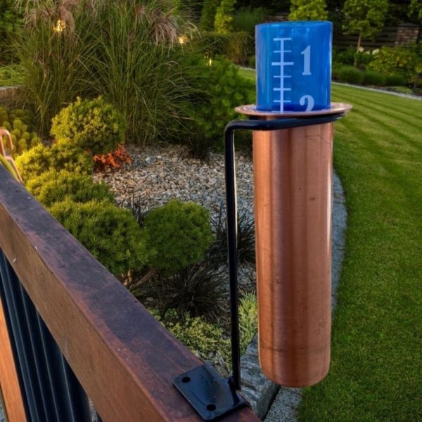 World's Coolest Solid Copper Deck Mount Minimalist Rain Gauge