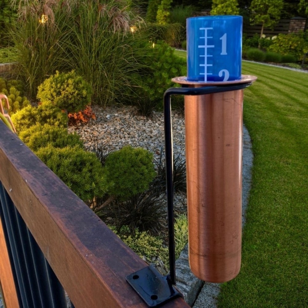 World's Coolest Solid Copper Deck Mount Minimalist Rain Gauge