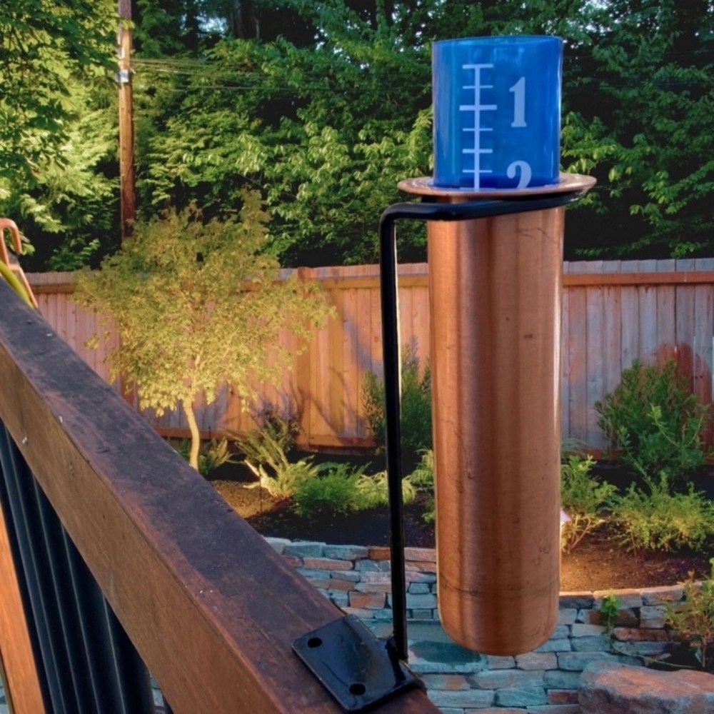 World's Coolest Solid Copper Deck Mount Minimalist Rain Gauge - Image 2